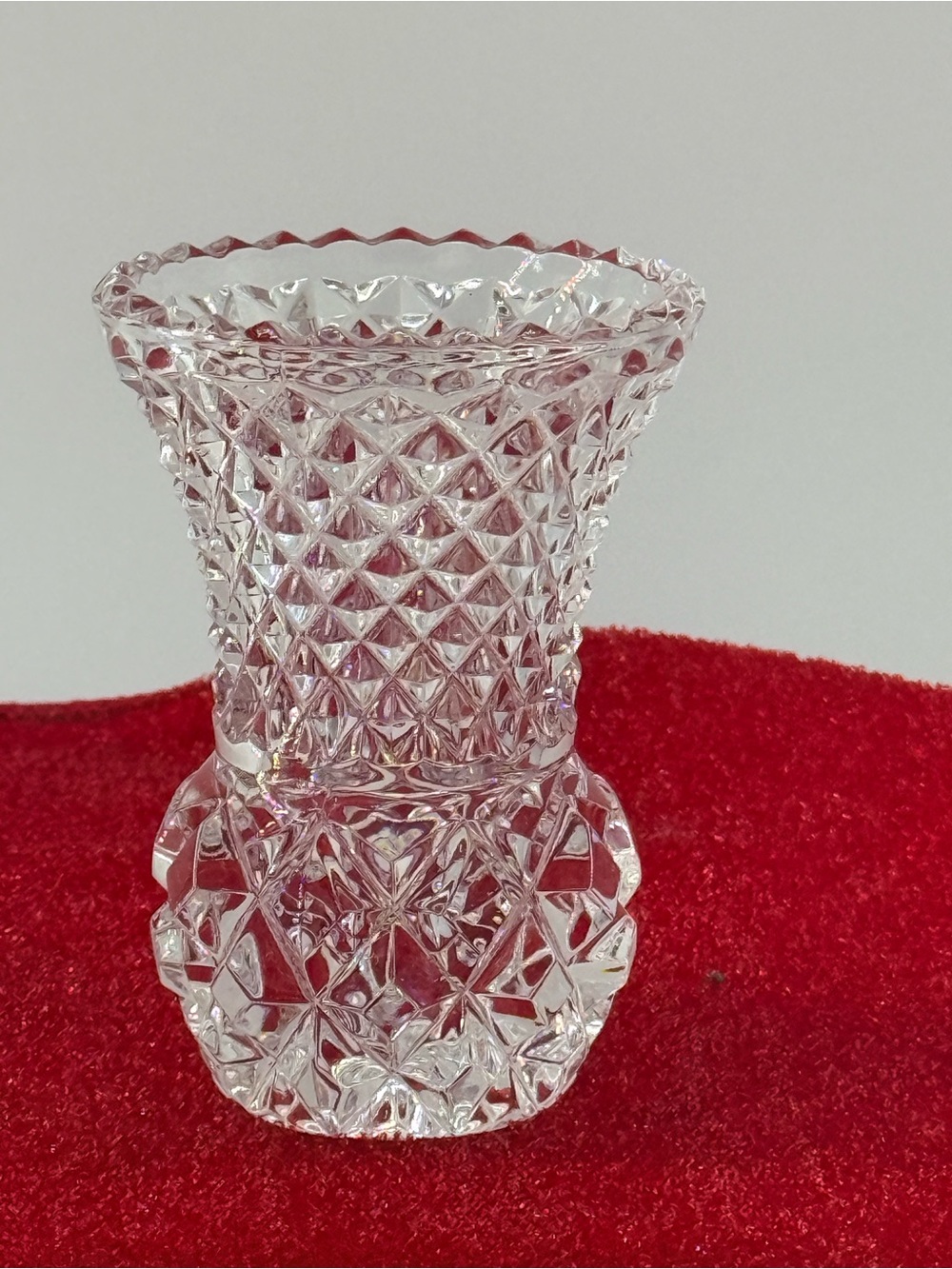 Cut Crystal-Style Pressed Glass Vase in Clear